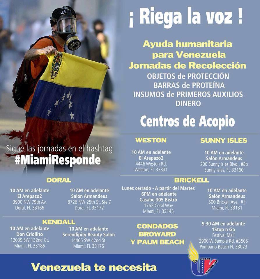 Centros de Acopio Miami, FL - Ayuda Humanitaria Venezuela
